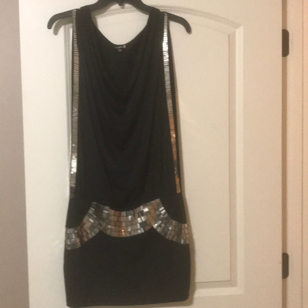 Bebe black sequenced mini dress